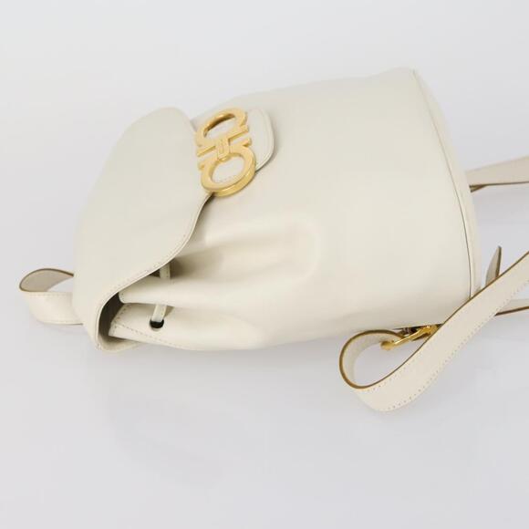Salvatore Ferragamo Backpack Leather White Gold Auth 154163 main image 11
